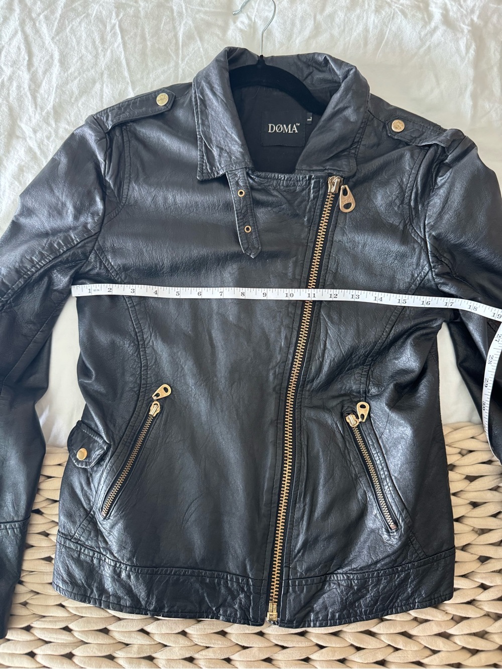 Doma Black Vintage Leather Moto Jacket - Picture 5 of 7